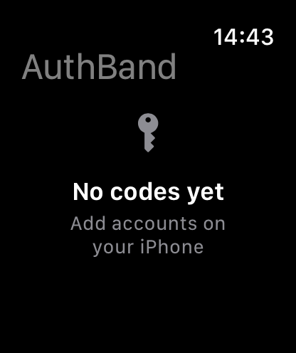 Empty state on Apple Watch when no accounts are synced yet